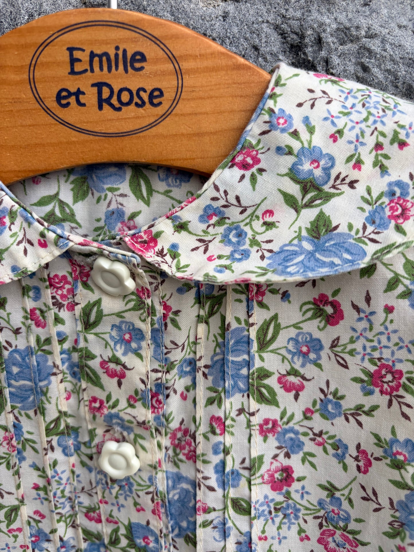 80s floral big collar dress  9-12m (74-80cm)