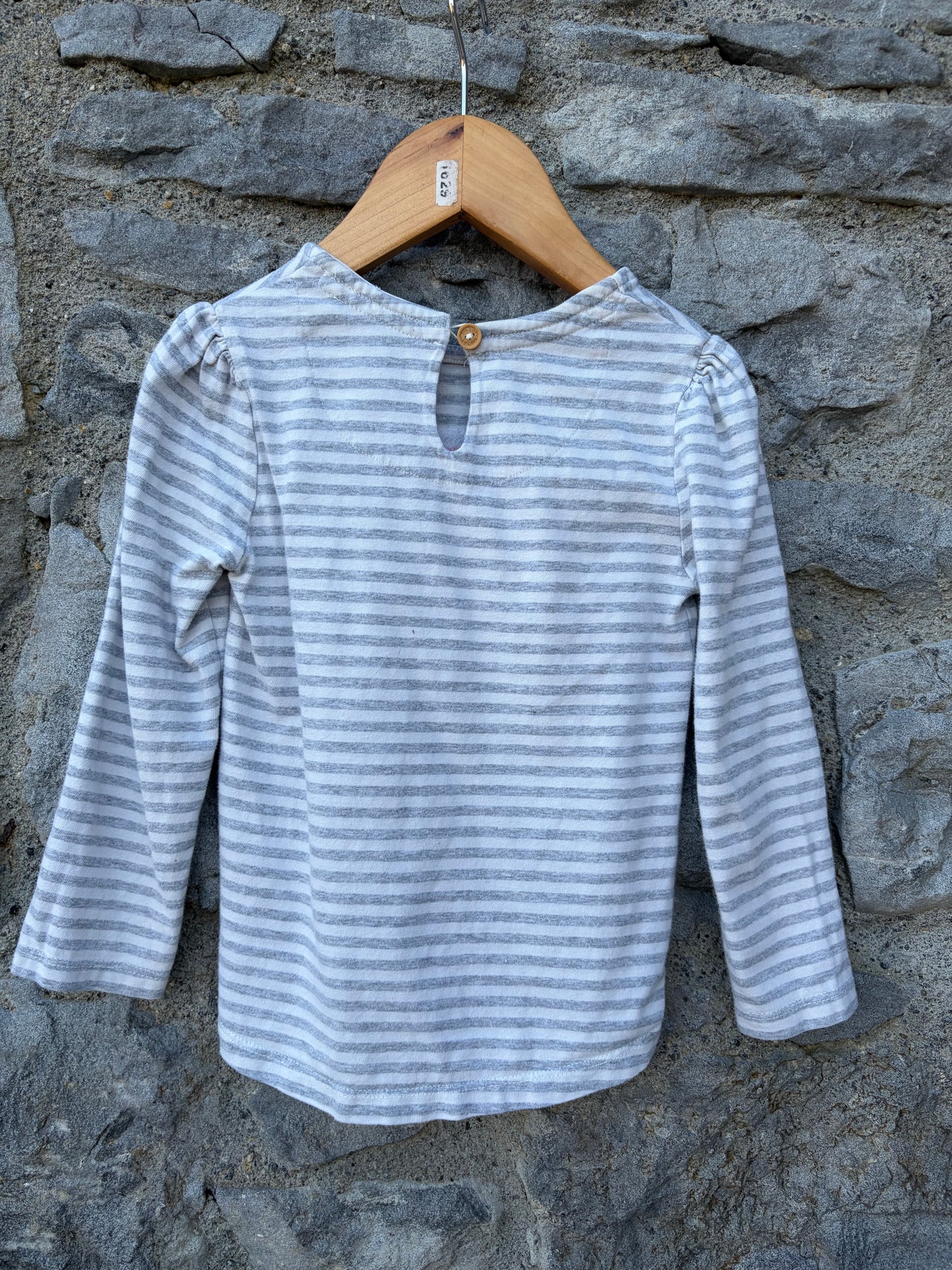 Rainbow grey stripy top  2-3y (92-98cm)