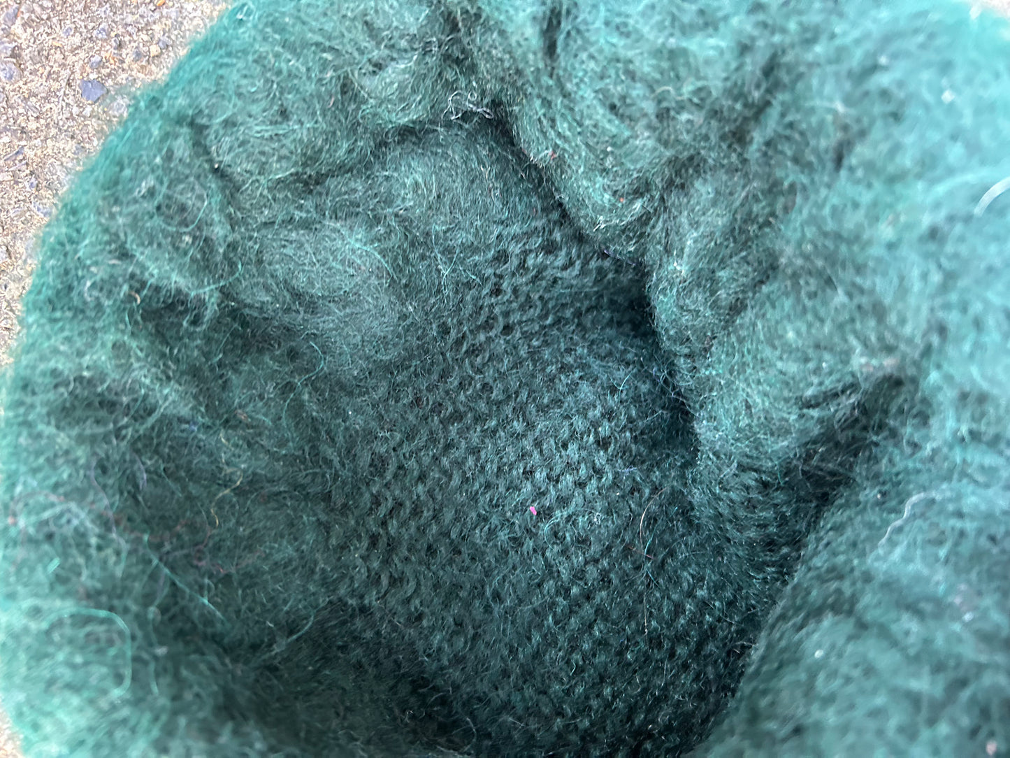 Green woolly hat