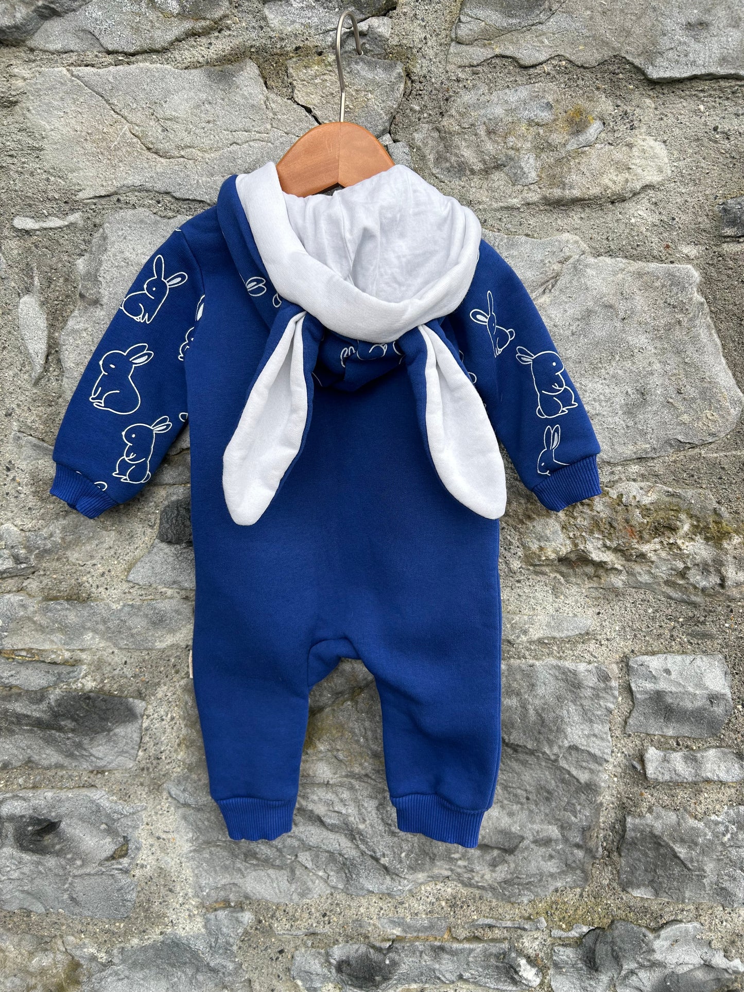 Blue bunnies hooded onesie 9m (74cm)