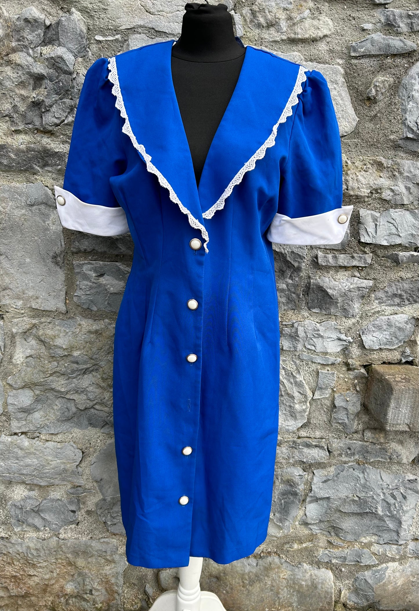 80s royal blue dress uk 12