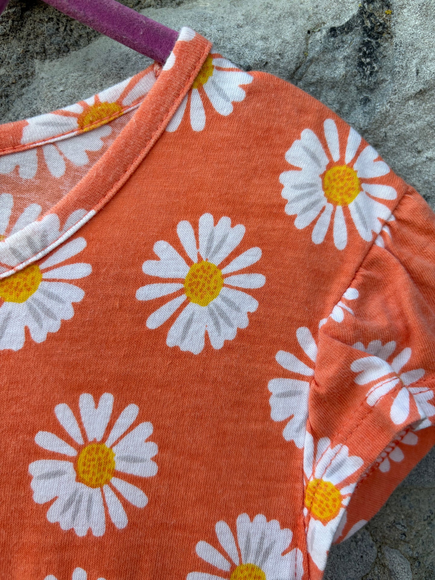 Daisies orange dress 10y (140cm)