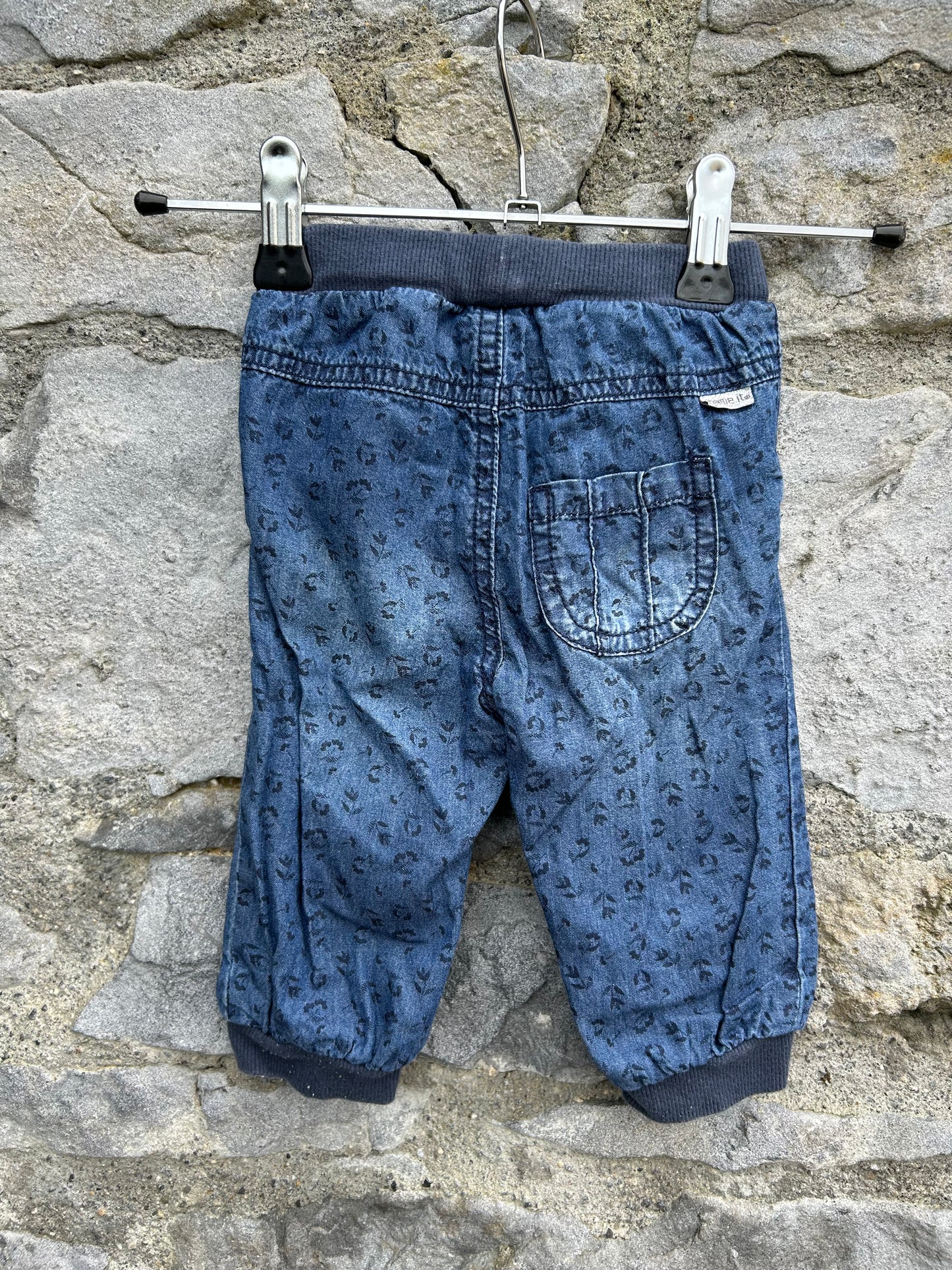 Spotty denim rib pants 3-6m (62-68cm)