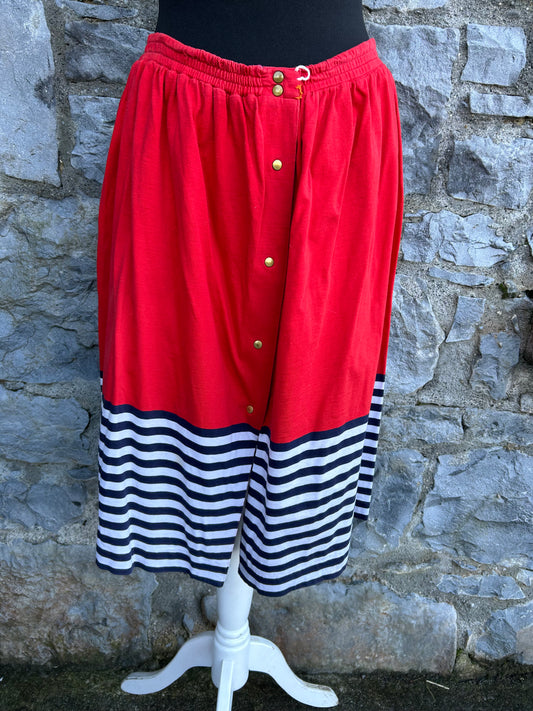 80s red&stripy skirt uk 12