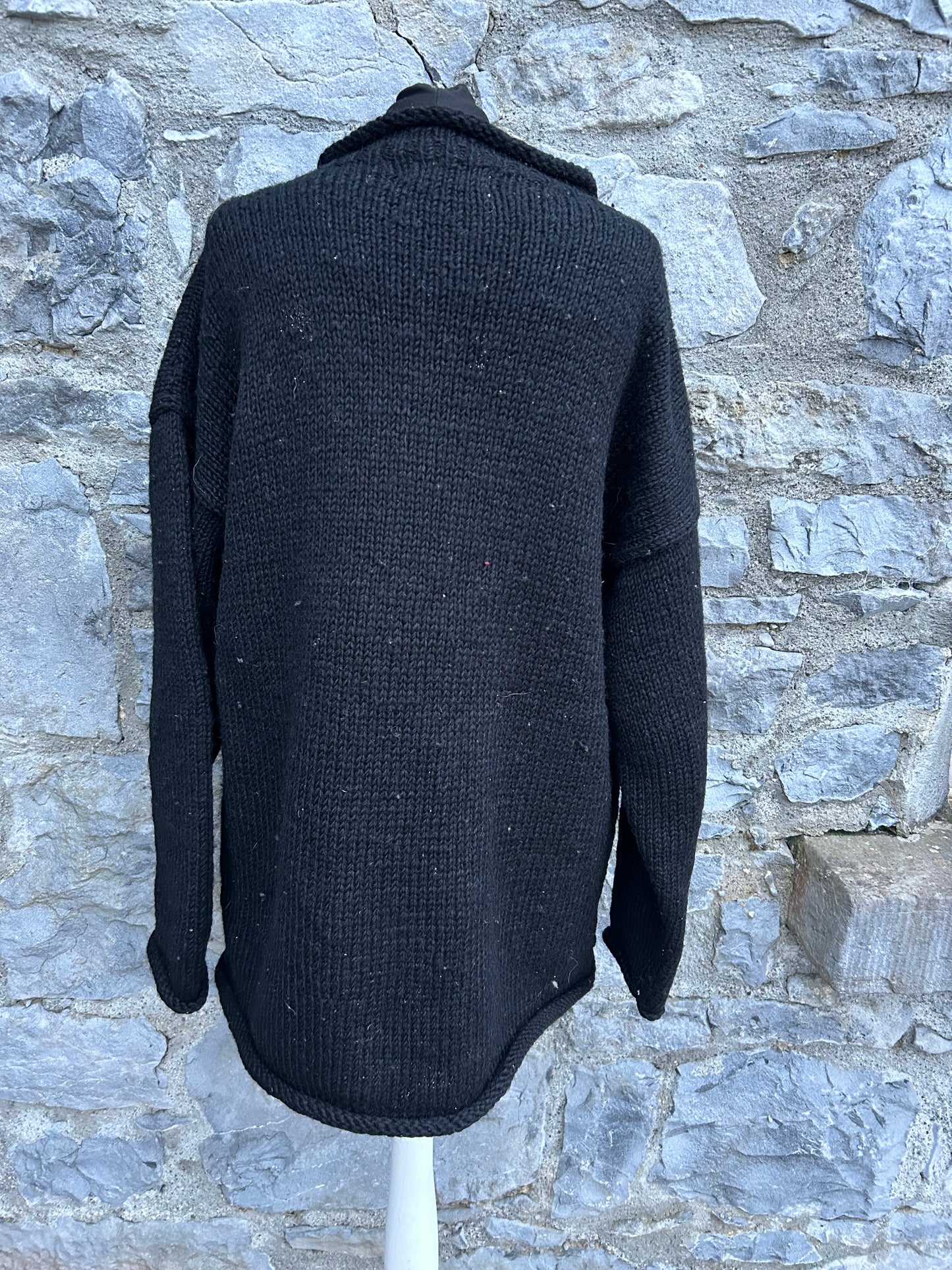 90s black woolly jumper Large