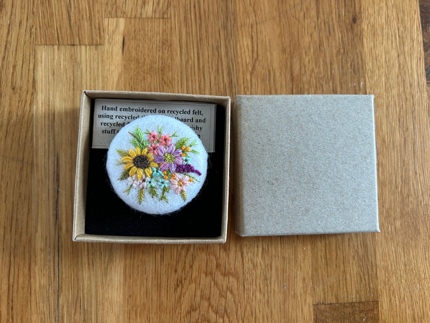 Handmade embroidery brooch