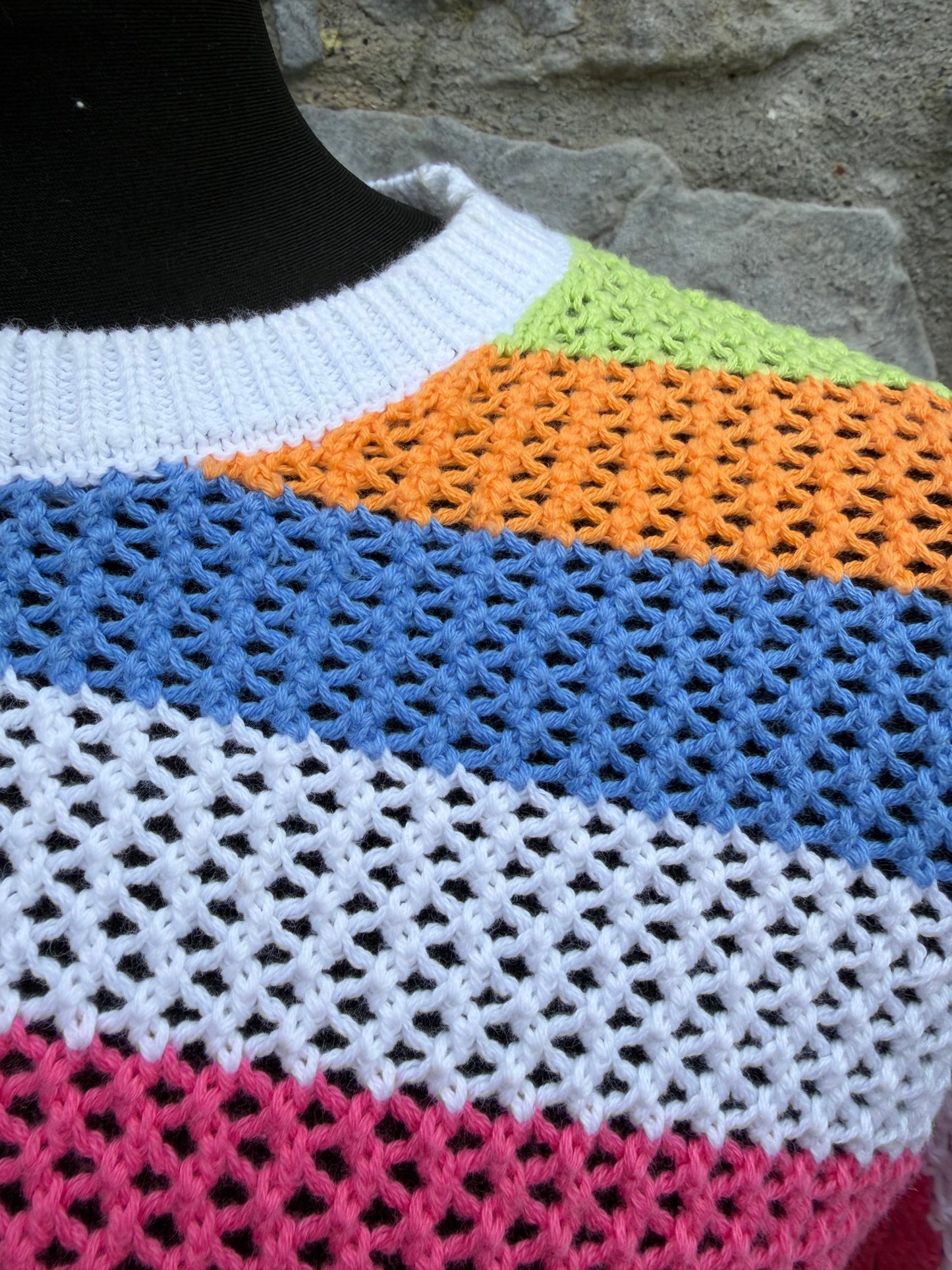 Colourful stripy cropped jumper uk 10-12