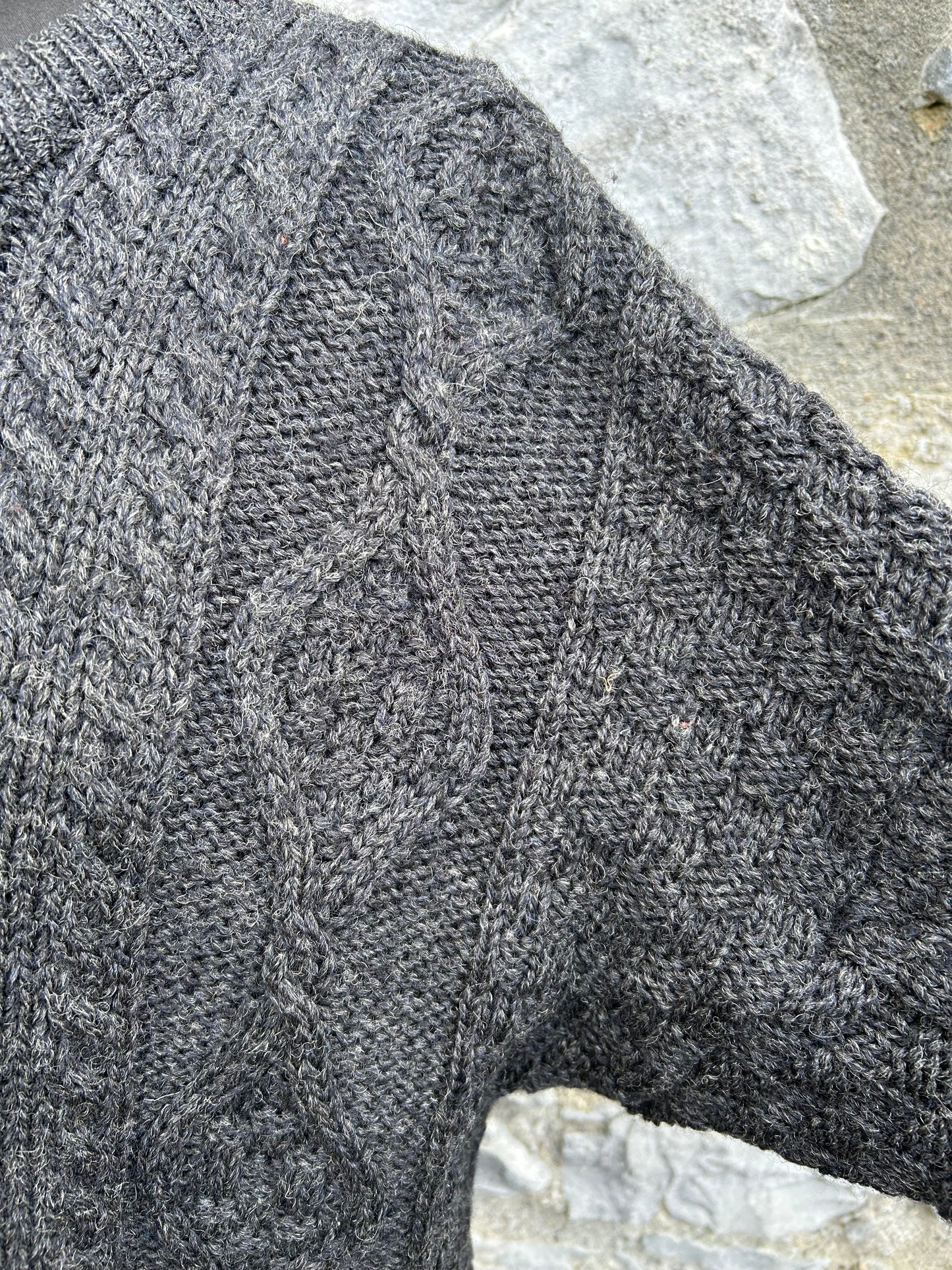 Grey Aran style jumper uk 16-18