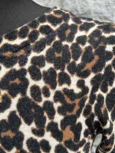 Leopard print merino wool top uk 6-8