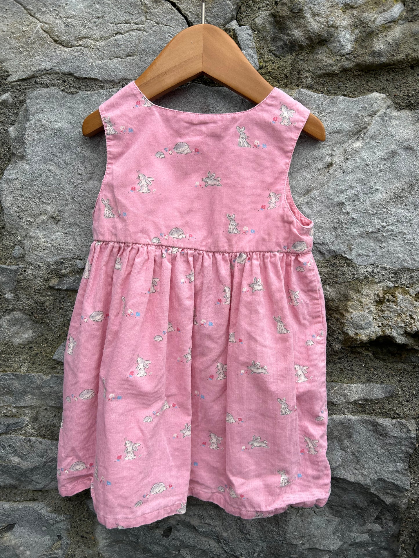 Pink bunny cord pinafore  6-12m (68-80cm)