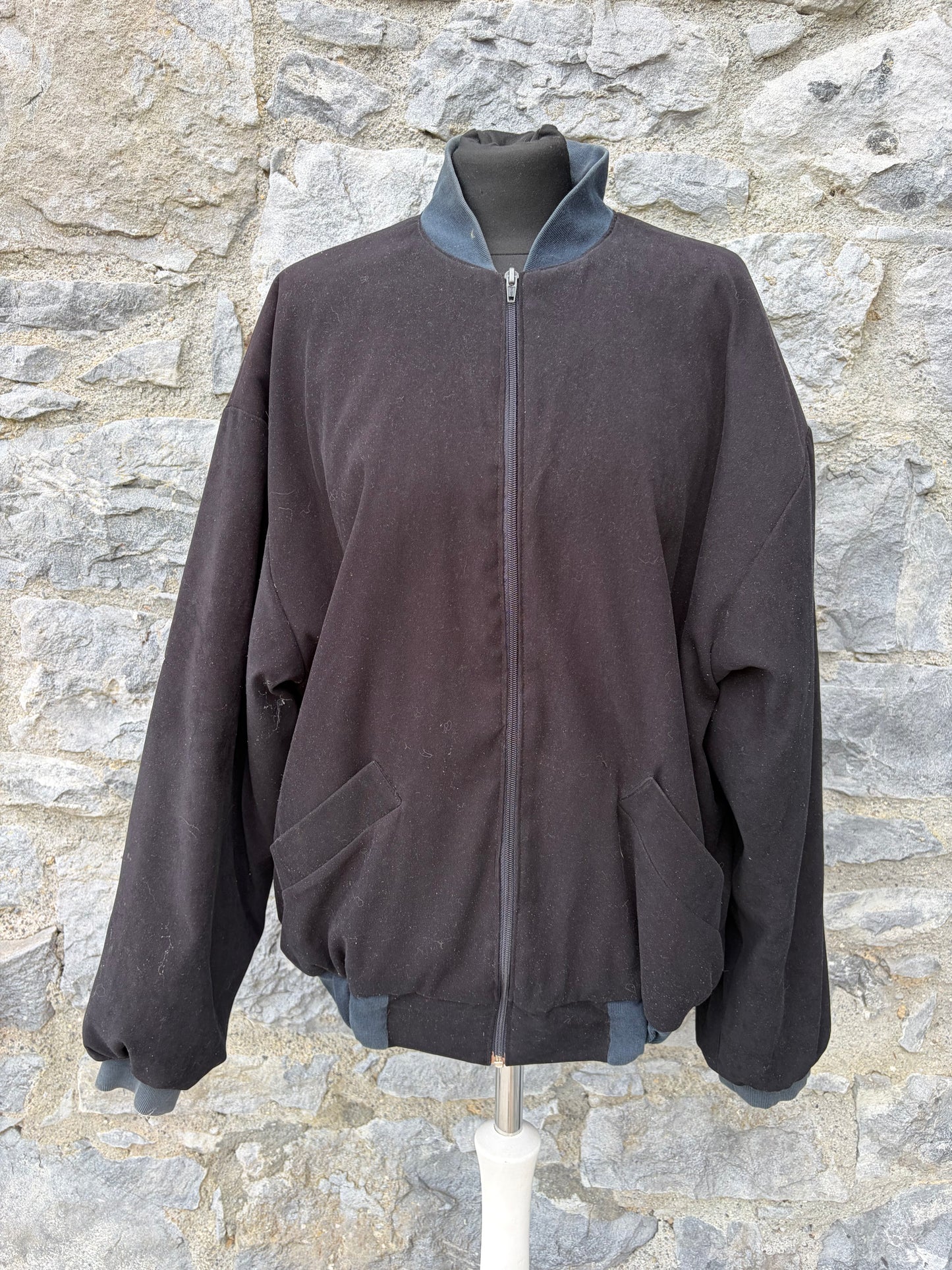 90s black bomber jacket Medium
