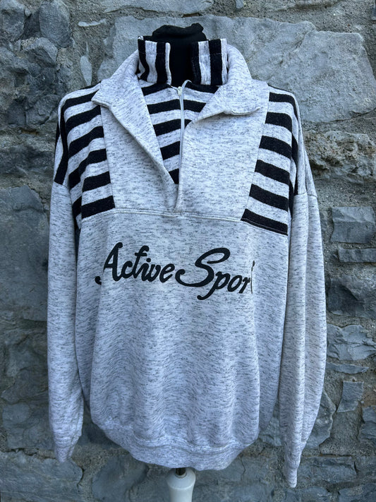 90s active sport grey sweatshirt Medium