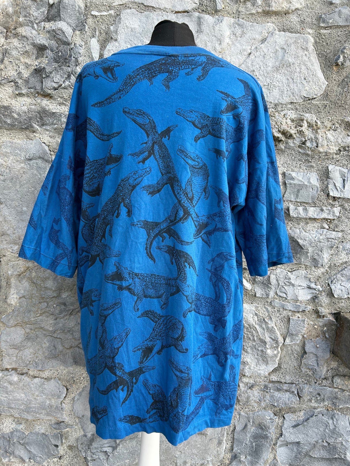 90s crocodiles blue T-shirt XL