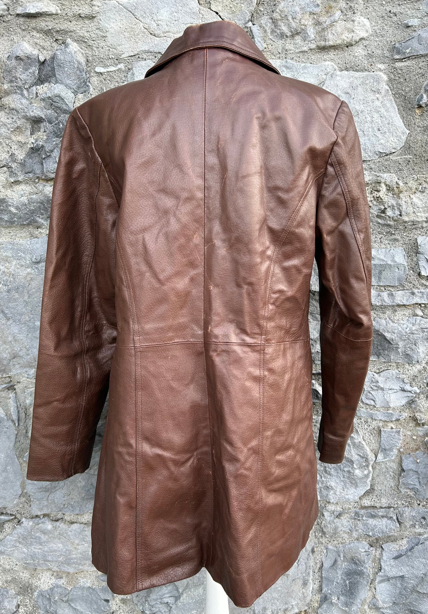 90s brown leather jacket uk 12