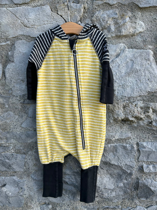 Yellow stripes raglan onesie   3-6m (62-68cm)