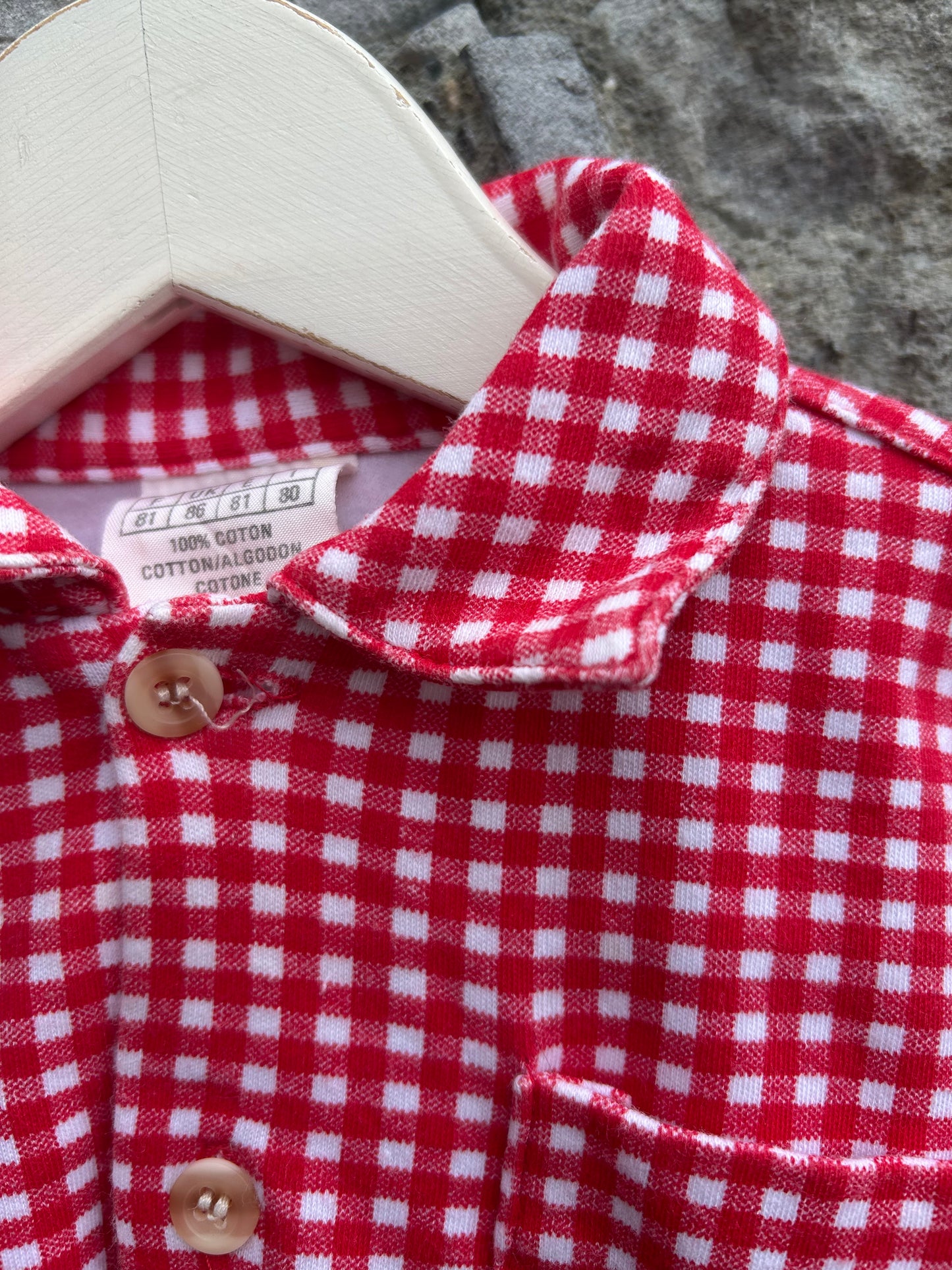 Red check shirt 12m (80cm)