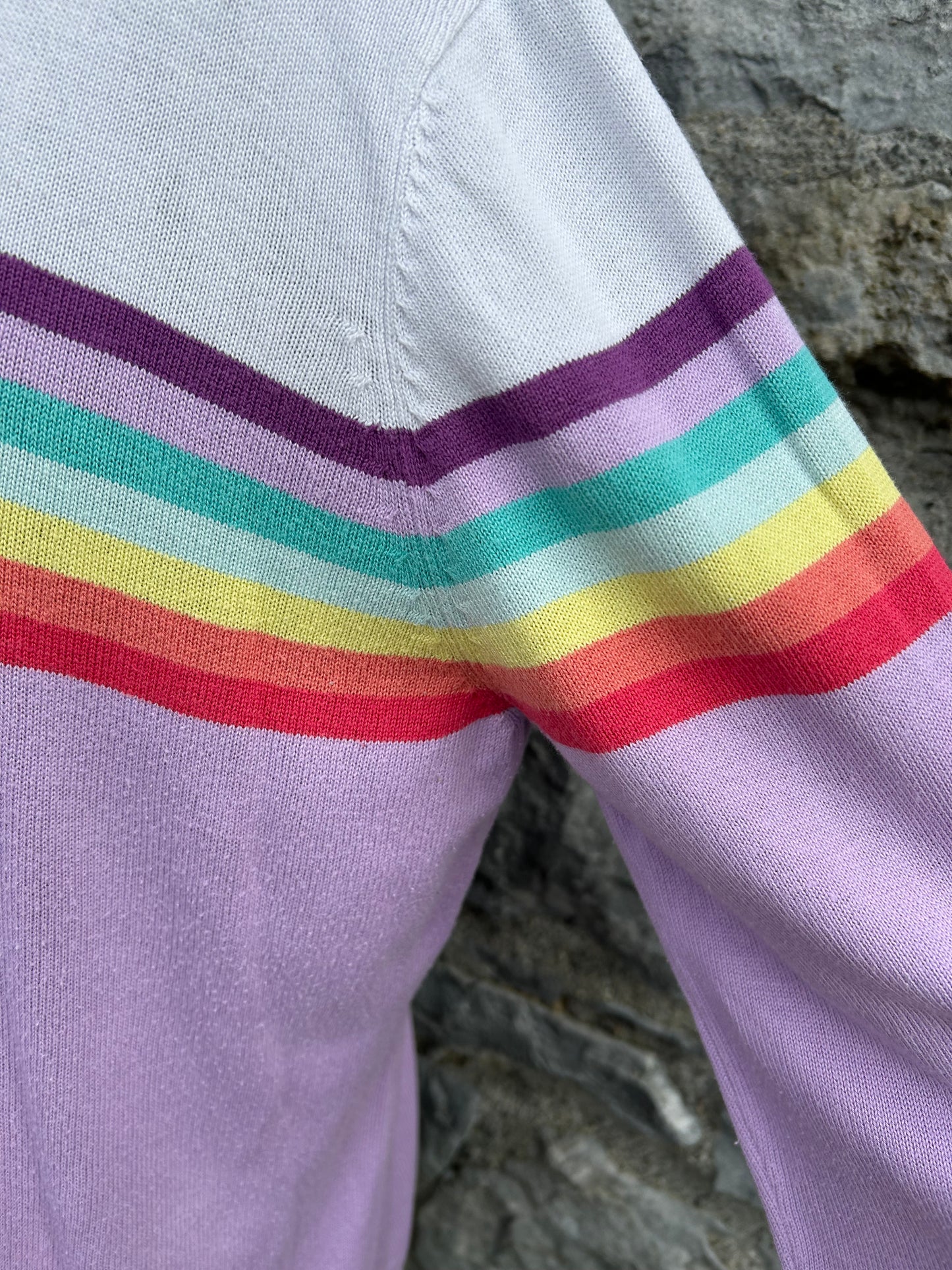Pink&white rainbow jumper uk 16