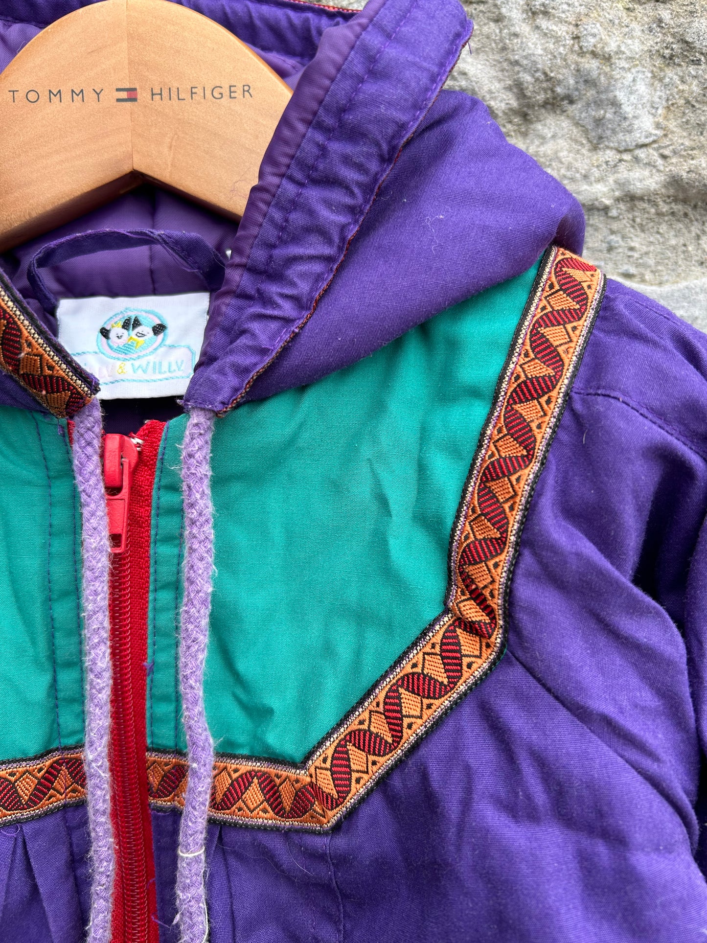 80s Purple&teal winter suit  9m (74cm)