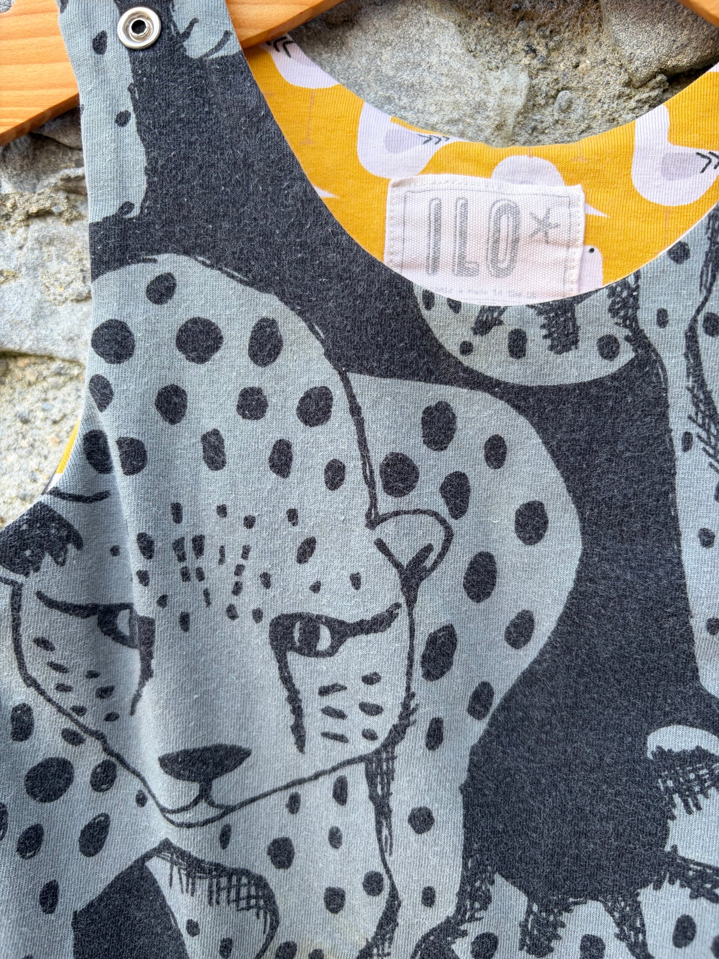 Panthers black dungarees  6-9m (68-74cm)