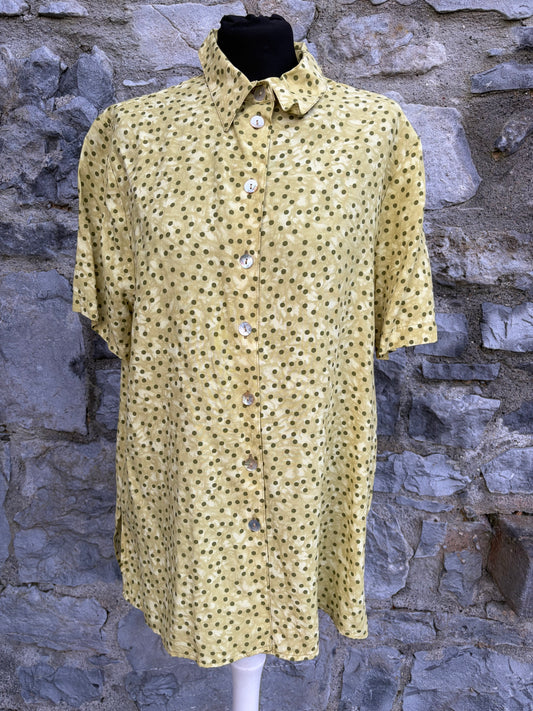 90s polka dots green blouse  uk 14
