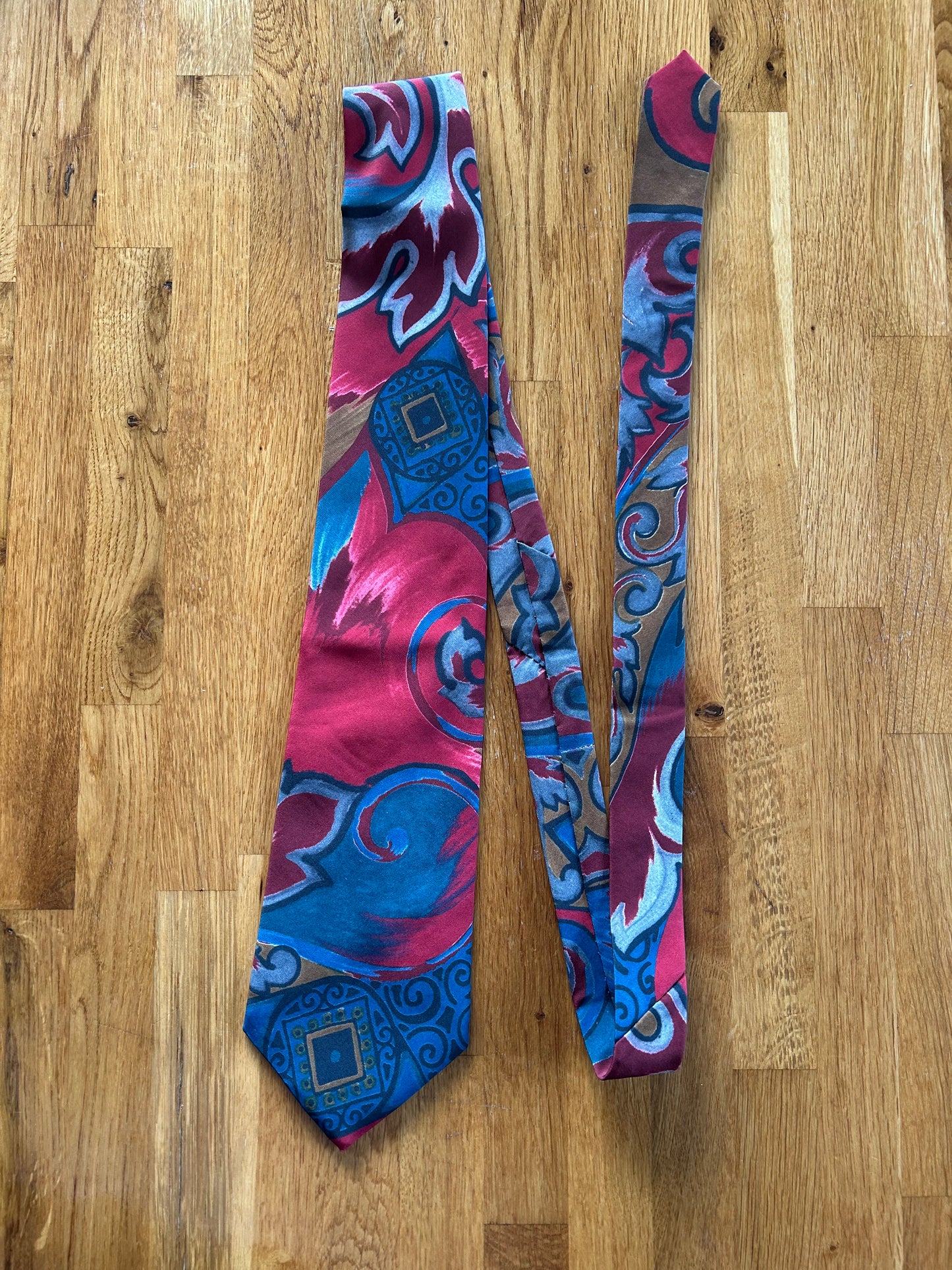 Blue&red abstract scarf
