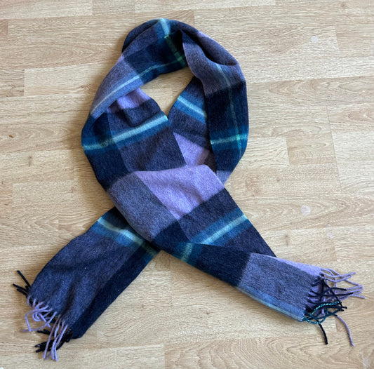 Purple check scarf