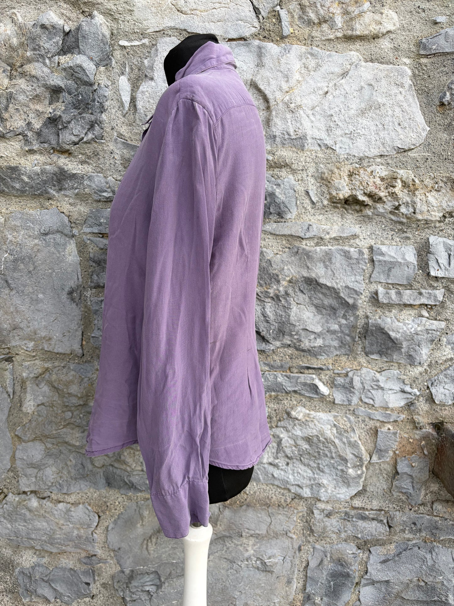 80s lilac silk blouse uk 10