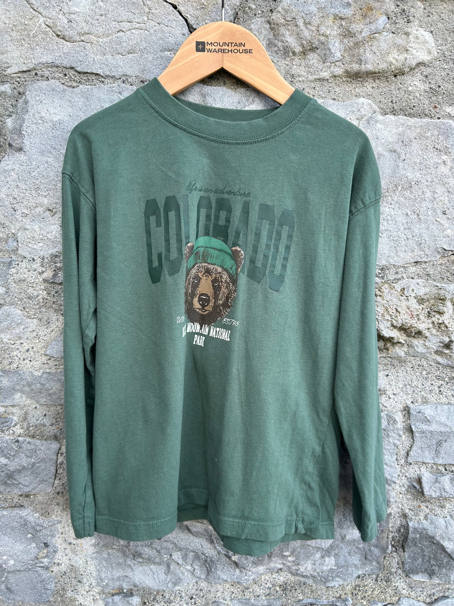 Winter bear green top  7-8y (122-128cm)