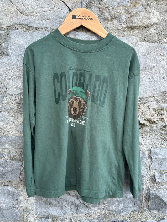 Winter bear green top  7-8y (122-128cm)