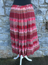 Load image into Gallery viewer, 90s panel pink&amp;brown skirt uk 12-14
