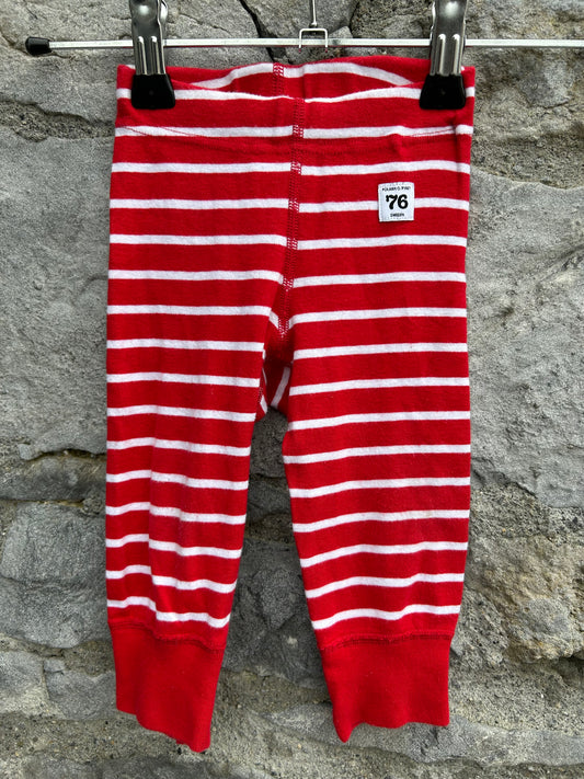 PoP Red&white stripy pants   3-6m (62-68cm)