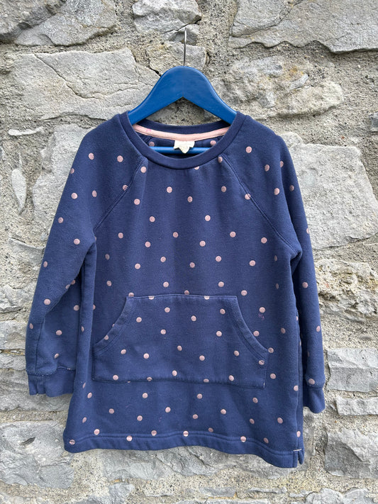 MB Spotty navy sweatshirt  7y (122cm)