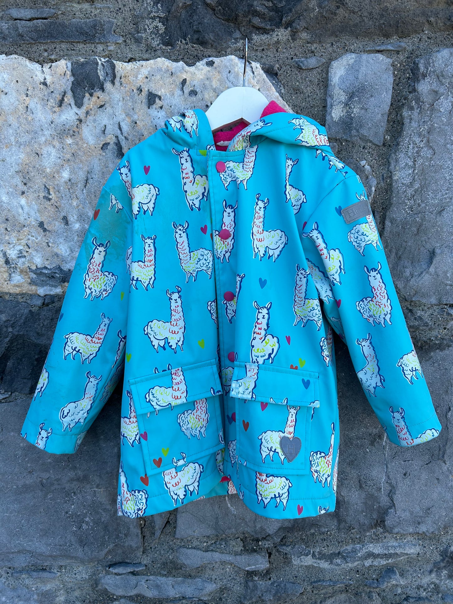 Blue llamas raincoat   4-5y (104-110cm)