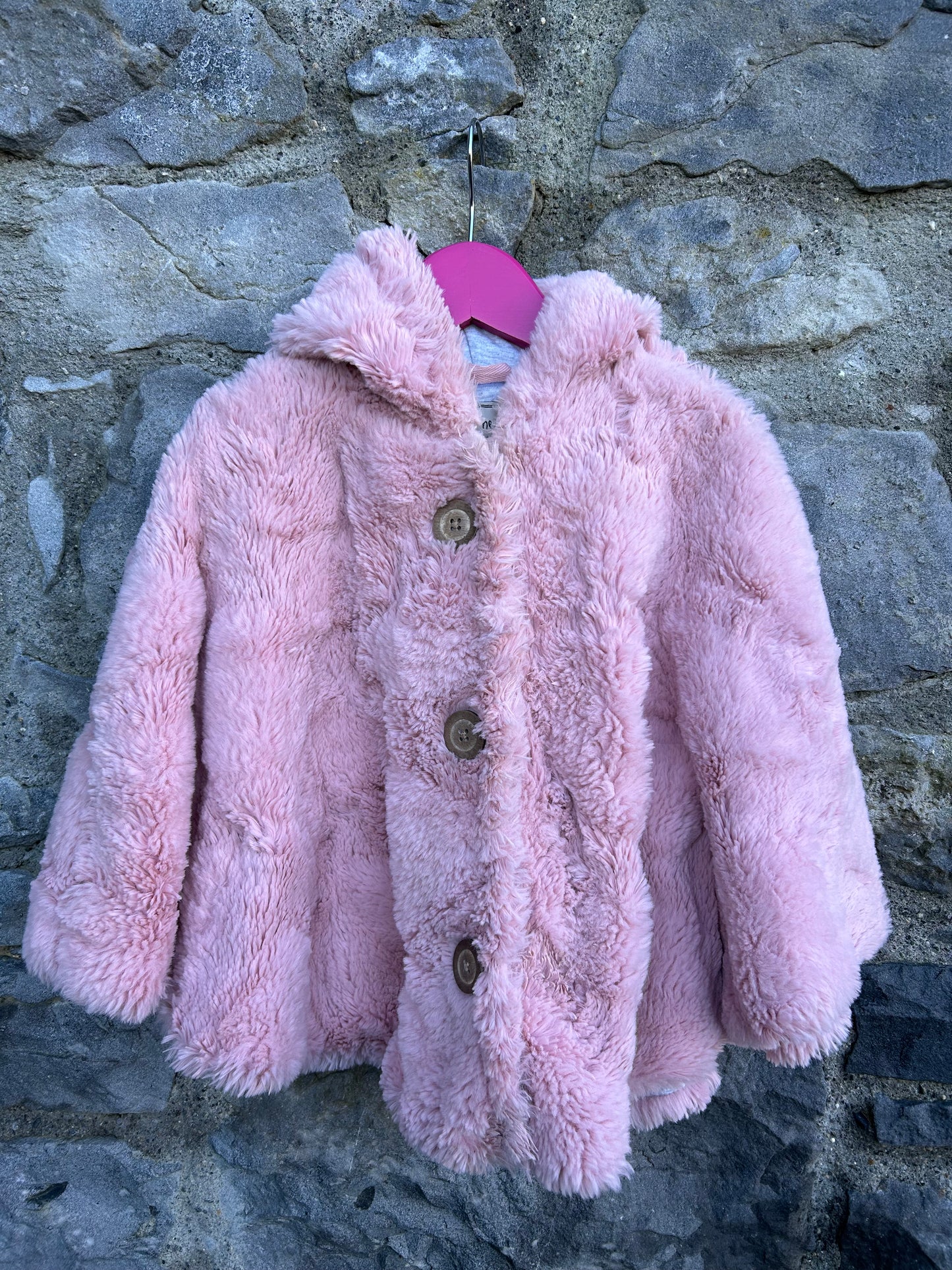 Pink furry poncho  3-4y (98-104cm)