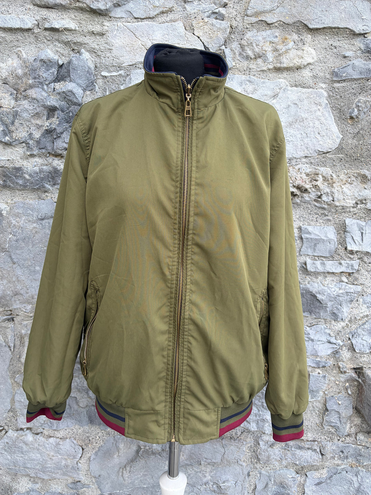 90s khaki/navy reversible bomber jacket XS-S