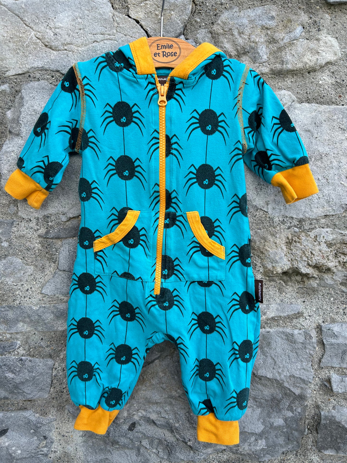 Spiders blue onesie   3m (62cm)