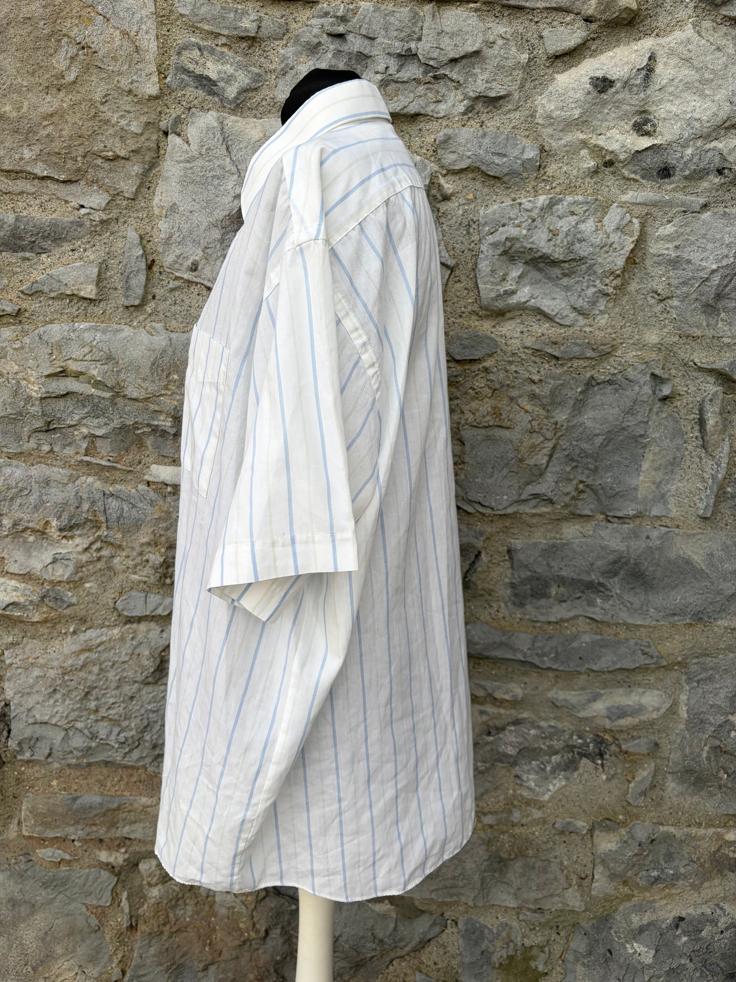 90s white stripy shirt Large