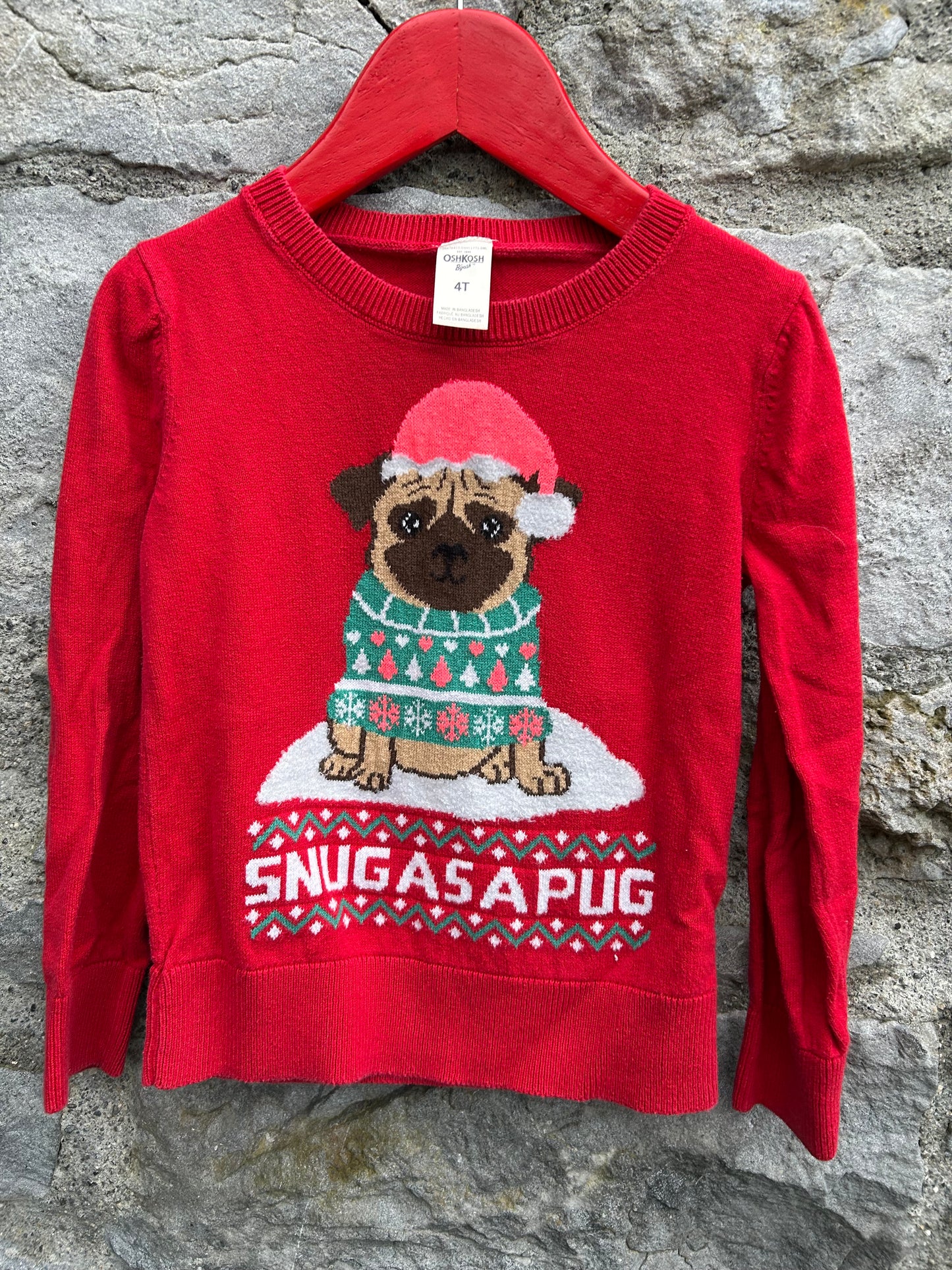 Snugasapug red jumper  3-4y (98-104cm)