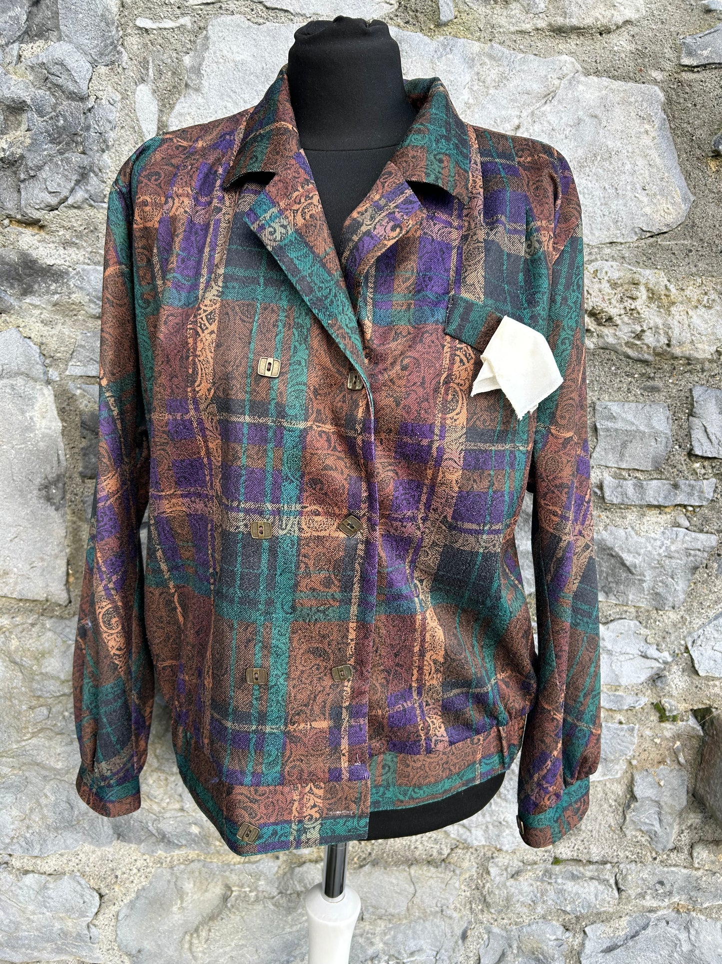 80s brown&teal&purple jacket uk 12-14