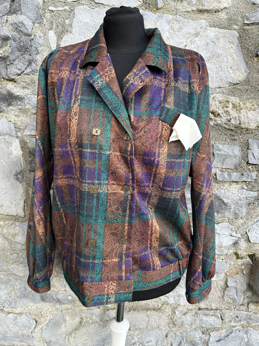 80s brown&teal&purple jacket uk 12-14