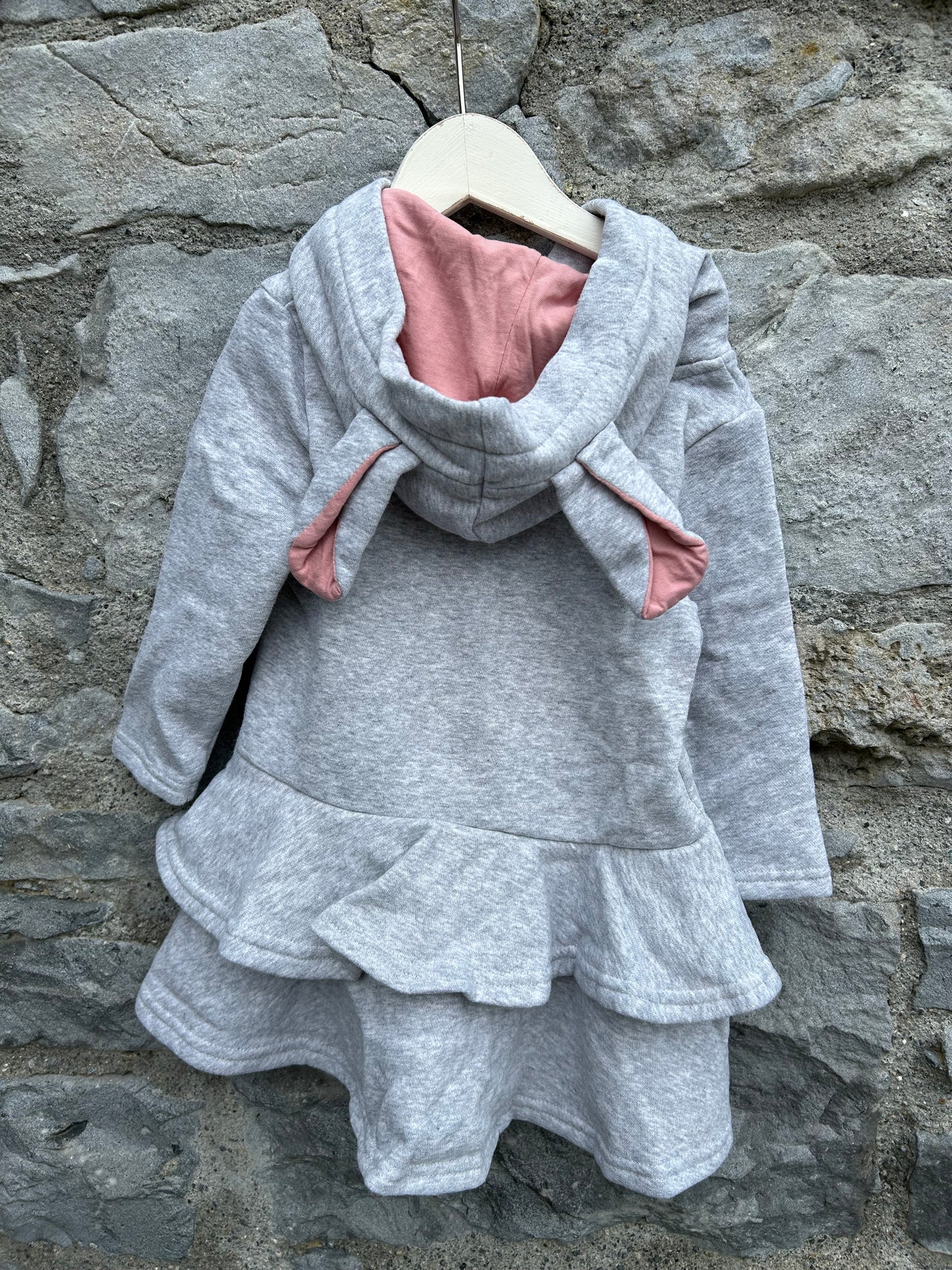 Grey hooded sweat dress 12-18m (80-86cm)