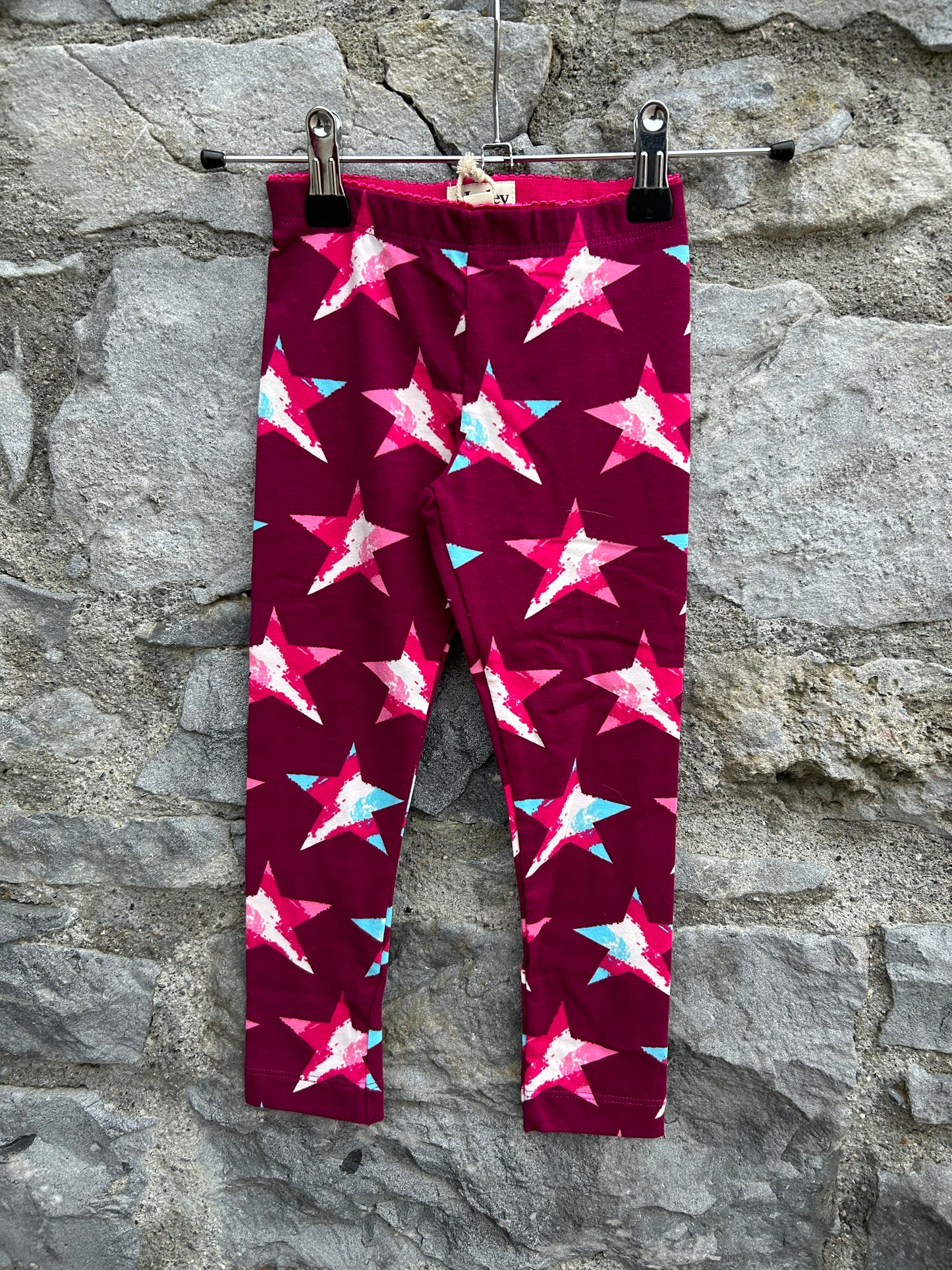 Stars maroon leggings  3y (98cm)