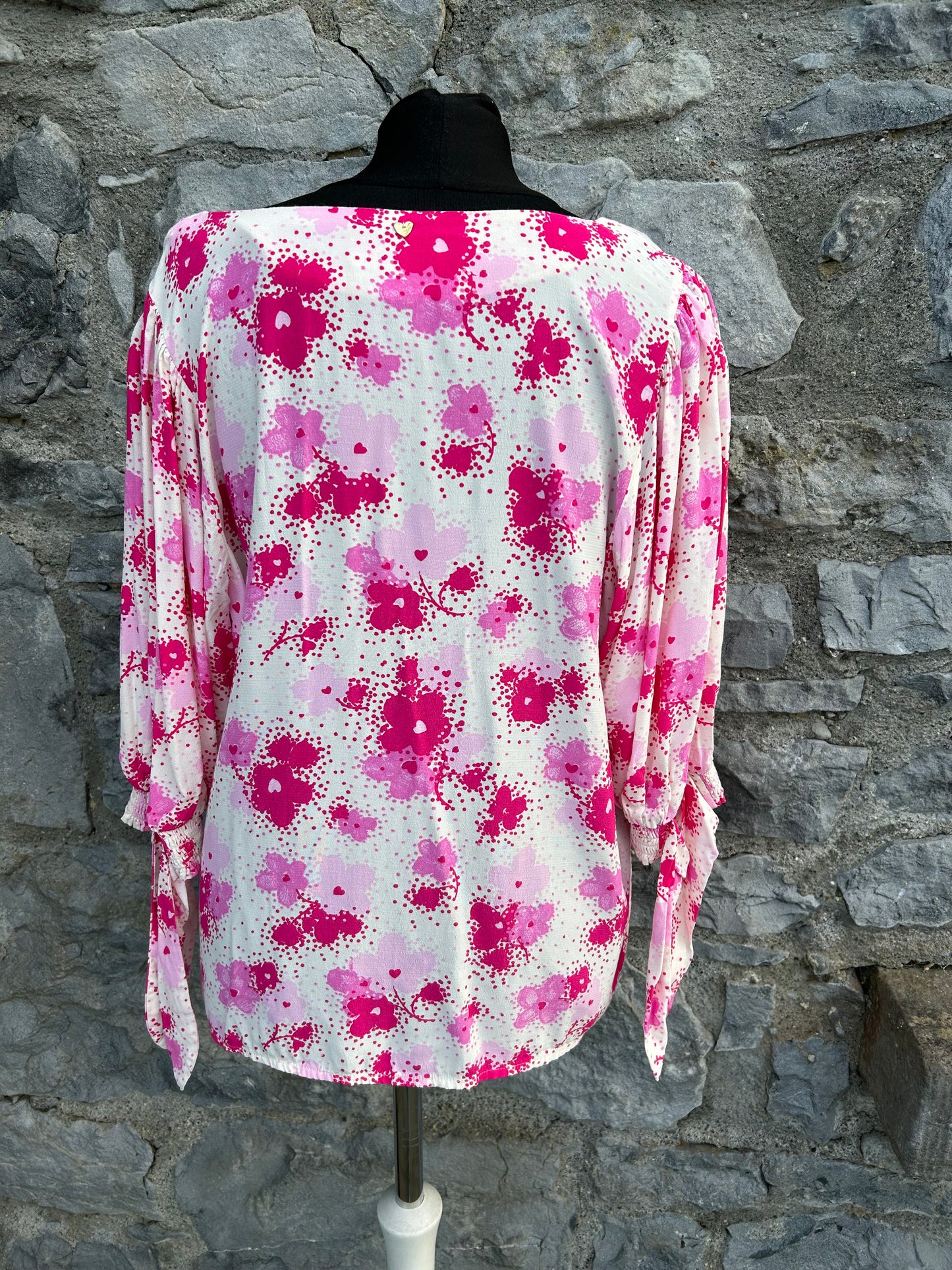 Pink floral top uk 12