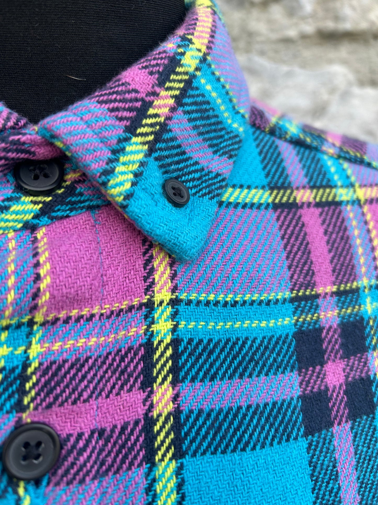 Pink&blue flannel shirt S/M