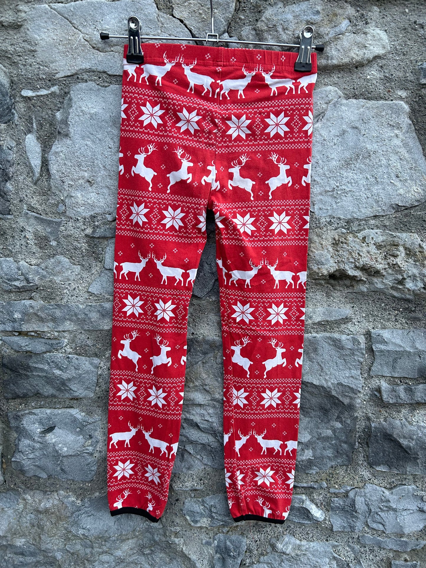 Red Christmas print leggings 7y (122cm)