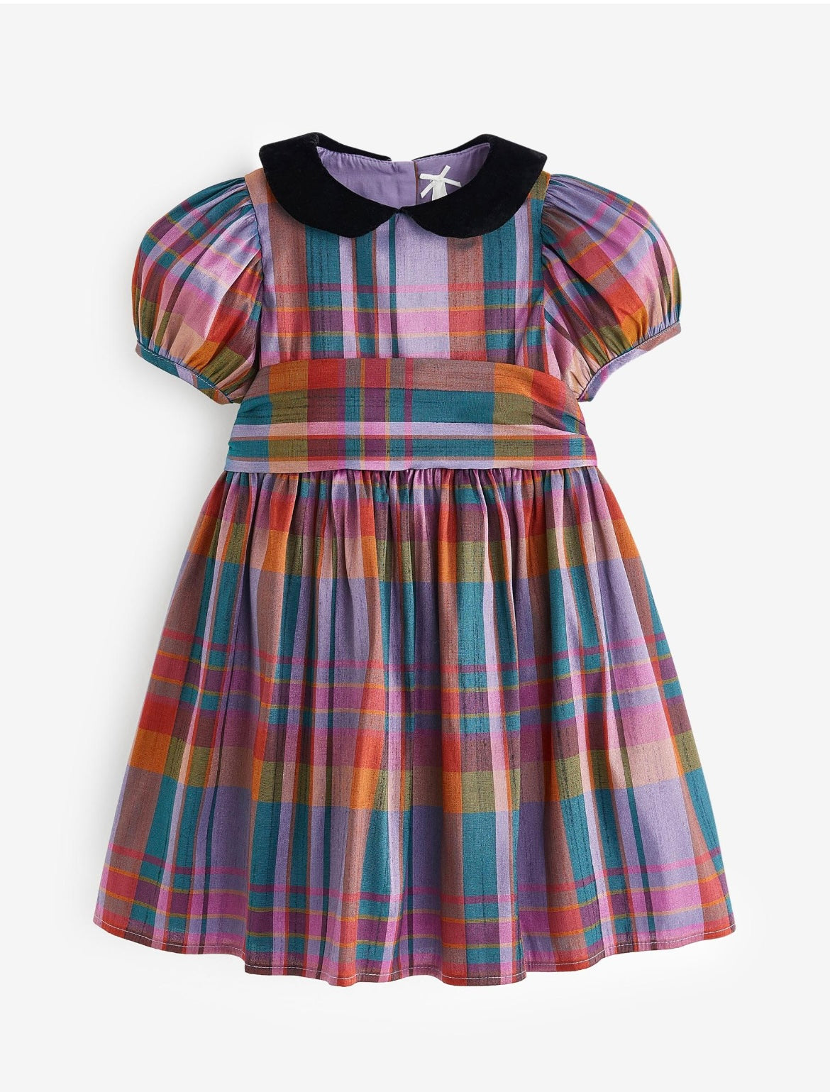 Purple check taffeta dress  6-9m (68-74cm)