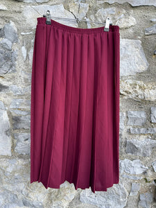 90s maroon pleated skirt uk 14-16