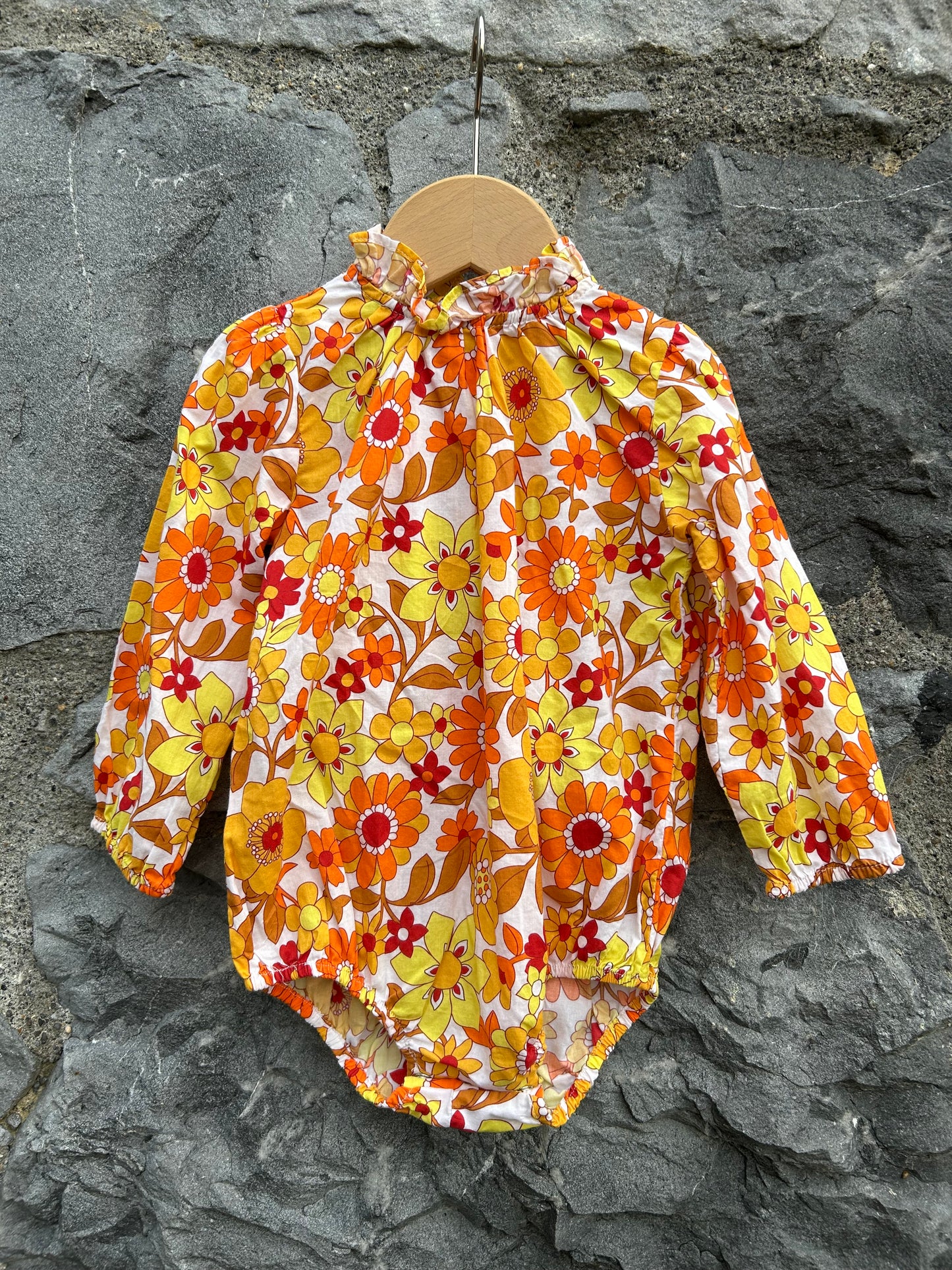 Orange&yellow flowers vest  12-18m (80-86cm)