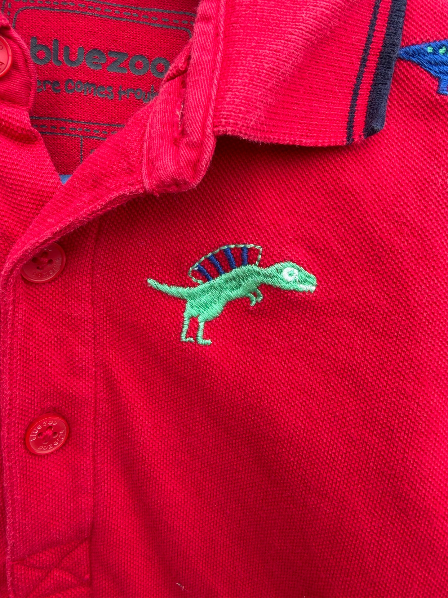 Dinosaurs red polo shirt  4-5y (104-110cm)