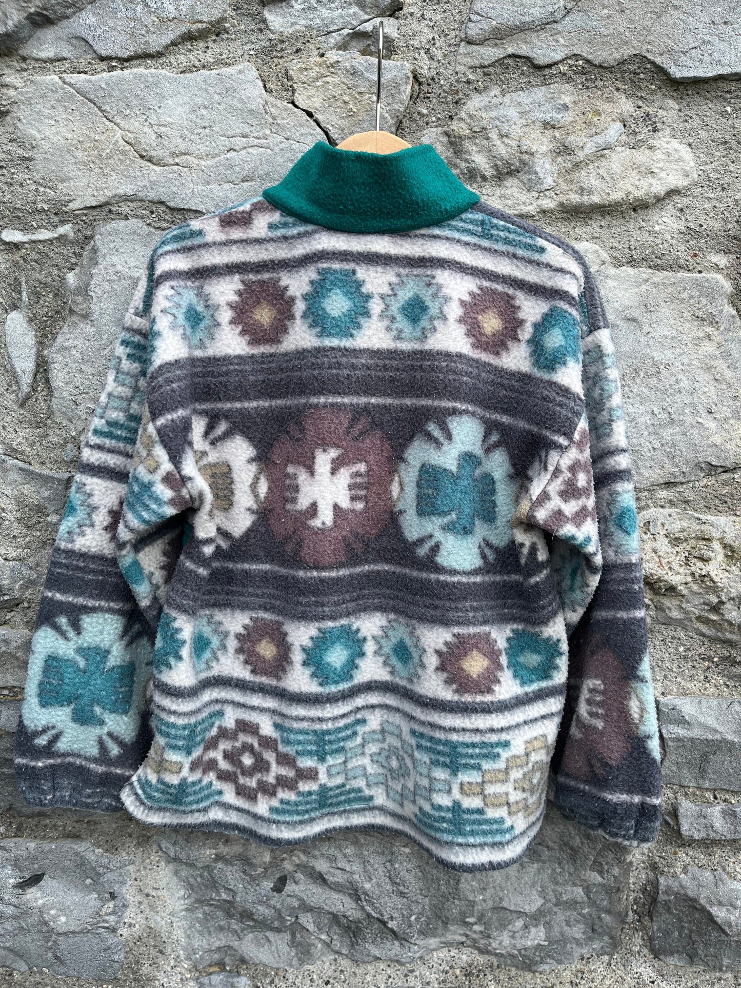 80s green Aztec fleece 5-6y (110-116cm)